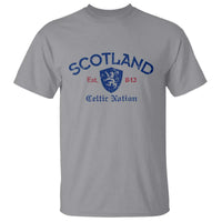 Scotland Celtic Nation Est 843 T Shirt Lion Rampant Shield Patriotic Scottish Heritage