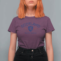Scotland Celtic Nation Est 843 T Shirt For Women Lion Rampant Shield Patriotic Scottish Heritage