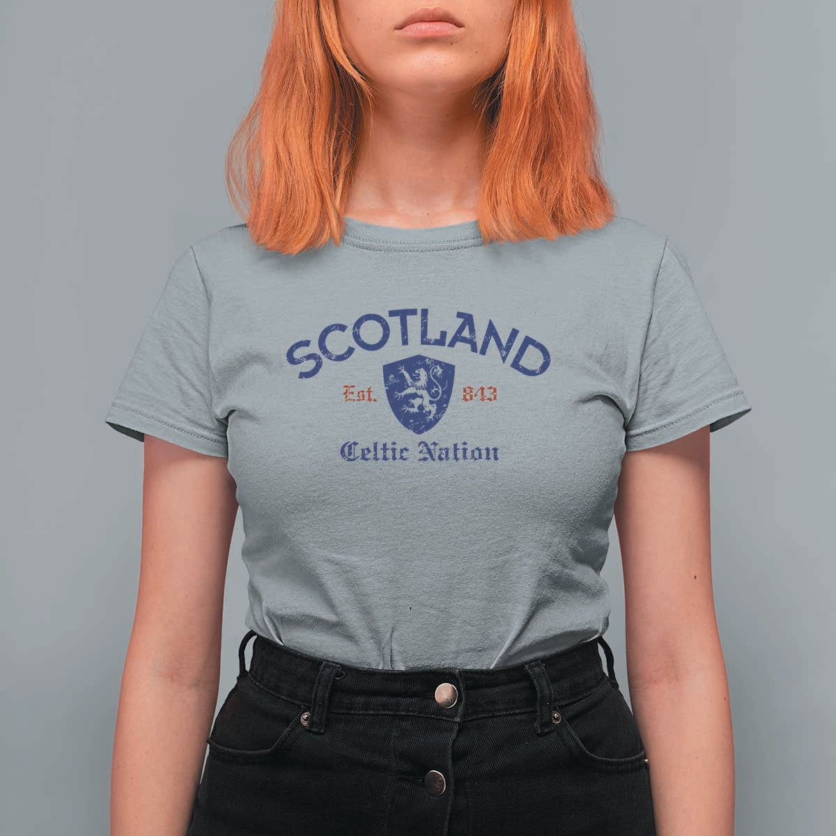 Scotland Celtic Nation Est 843 T Shirt For Women Lion Rampant Shield Patriotic Scottish Heritage