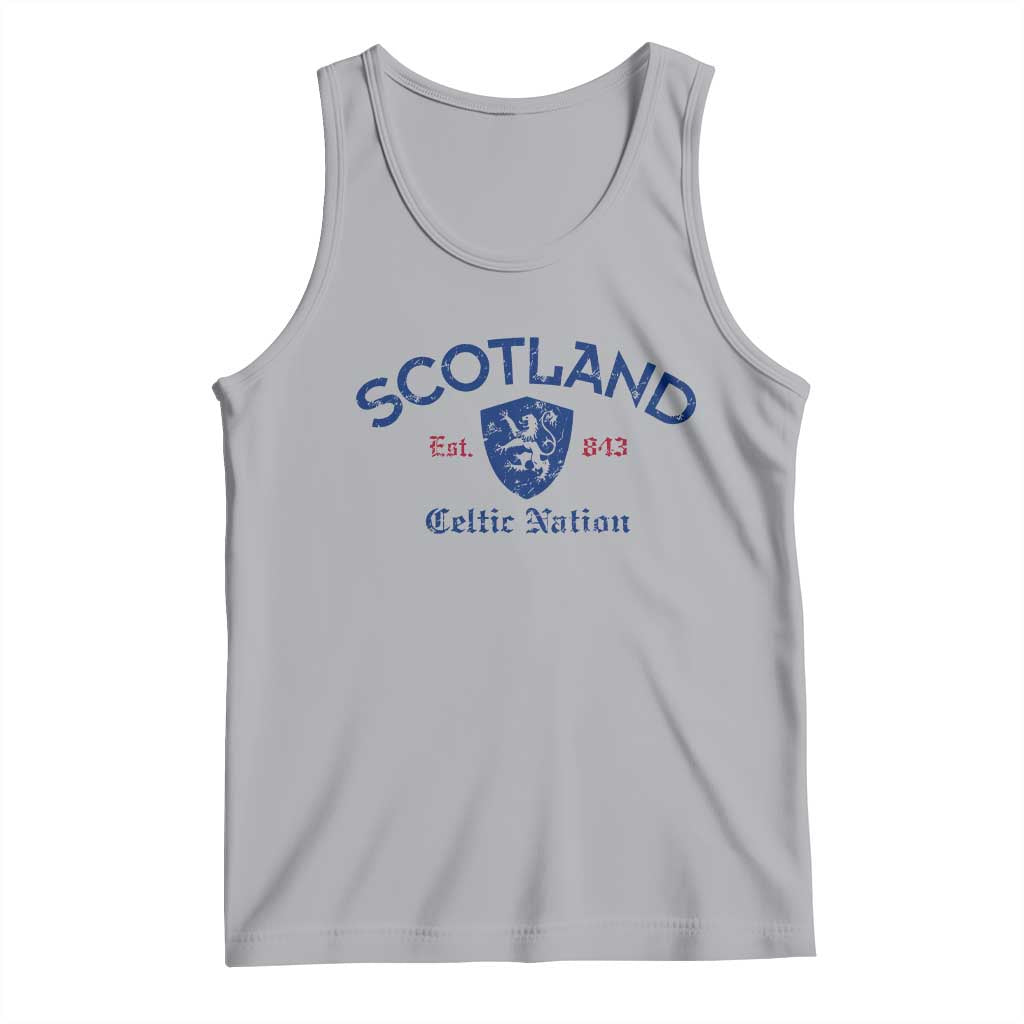 Scotland Celtic Nation Est 843 Tank Top Lion Rampant Shield Patriotic Scottish Heritage