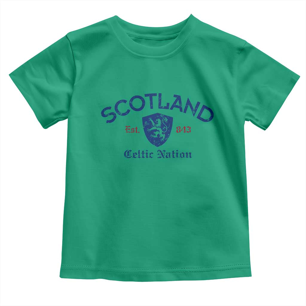Scotland Celtic Nation Est 843 Toddler T Shirt Lion Rampant Shield Patriotic Scottish Heritage