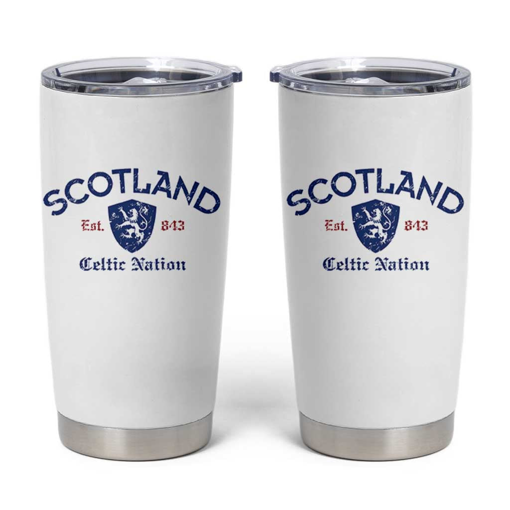 Scotland Celtic Nation Est 843 Tumbler Cup Lion Rampant Shield Patriotic Scottish Heritage