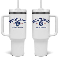 Scotland Celtic Nation Est 843 Tumbler With Handle Lion Rampant Shield Patriotic Scottish Heritage