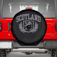 Scotland Lion Rampant Distressed Crest Spare Tire Cover Scottish Heritage Monochrome Laurel Wreath Vintage Graphic