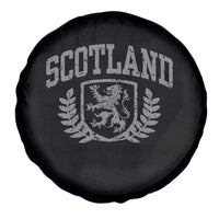 Scotland Lion Rampant Distressed Crest Spare Tire Cover Scottish Heritage Monochrome Laurel Wreath Vintage Graphic
