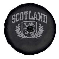 Scotland Lion Rampant Distressed Crest Spare Tire Cover Scottish Heritage Monochrome Laurel Wreath Vintage Graphic