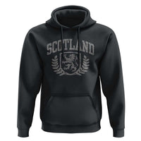 Scotland Lion Rampant Distressed Crest Hoodie Scottish Heritage Monochrome Laurel Wreath Vintage Graphic