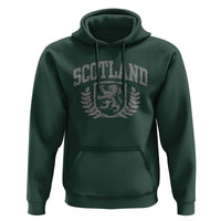 Scotland Lion Rampant Distressed Crest Hoodie Scottish Heritage Monochrome Laurel Wreath Vintage Graphic