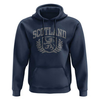 Scotland Lion Rampant Distressed Crest Hoodie Scottish Heritage Monochrome Laurel Wreath Vintage Graphic