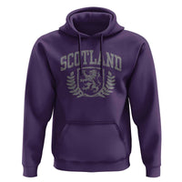 Scotland Lion Rampant Distressed Crest Hoodie Scottish Heritage Monochrome Laurel Wreath Vintage Graphic