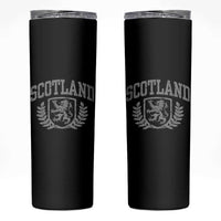 Scotland Lion Rampant Distressed Crest Skinny Tumbler Scottish Heritage Monochrome Laurel Wreath Vintage Graphic