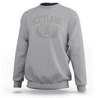 Scotland Lion Rampant Distressed Crest Sweatshirt Scottish Heritage Monochrome Laurel Wreath Vintage Graphic