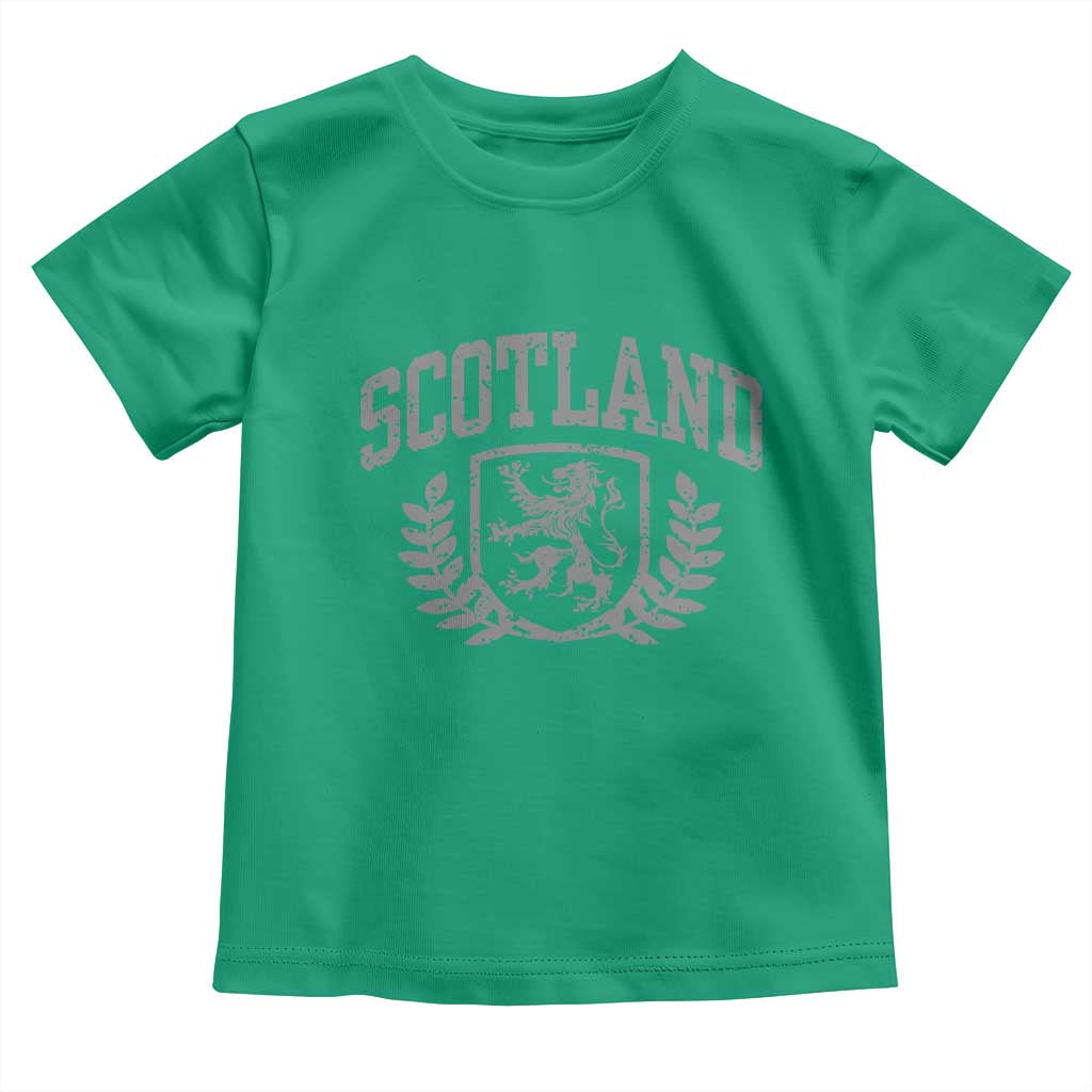 Scotland Lion Rampant Distressed Crest Toddler T Shirt Scottish Heritage Monochrome Laurel Wreath Vintage Graphic