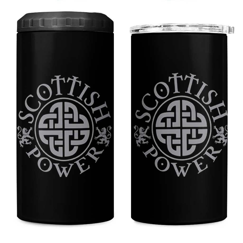 Scottish Power Celtic Knotwork Shield Emblem 4 in 1 Can Cooler Tumbler Traditional Tribal Heritage Scottish Pride