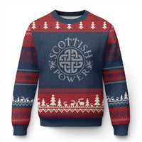 Scottish Power Celtic Knotwork Shield Emblem Ugly Christmas Sweater Traditional Tribal Heritage Scottish Pride