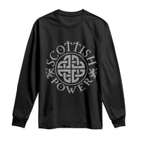 Scottish Power Celtic Knotwork Shield Emblem Long Sleeve Shirt Traditional Tribal Heritage Scottish Pride