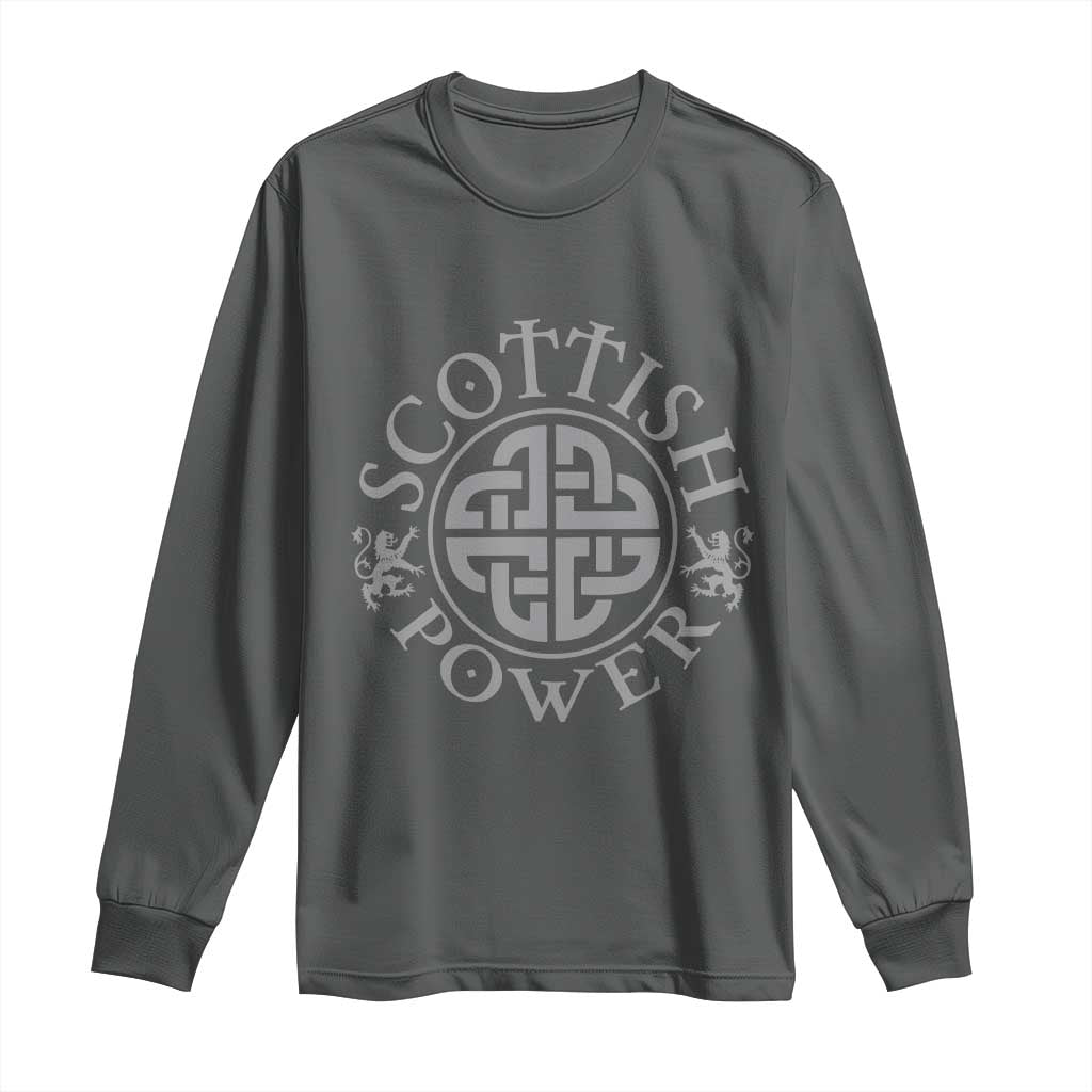 Scottish Power Celtic Knotwork Shield Emblem Long Sleeve Shirt Traditional Tribal Heritage Scottish Pride