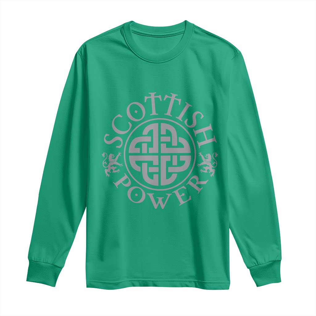 Scottish Power Celtic Knotwork Shield Emblem Long Sleeve Shirt Traditional Tribal Heritage Scottish Pride