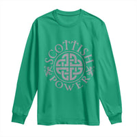 Scottish Power Celtic Knotwork Shield Emblem Long Sleeve Shirt Traditional Tribal Heritage Scottish Pride