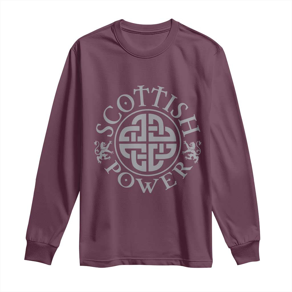 Scottish Power Celtic Knotwork Shield Emblem Long Sleeve Shirt Traditional Tribal Heritage Scottish Pride