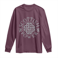 Scottish Power Celtic Knotwork Shield Emblem Long Sleeve Shirt Traditional Tribal Heritage Scottish Pride