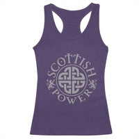 Scottish Power Celtic Knotwork Shield Emblem Racerback Tank Top Traditional Tribal Heritage Scottish Pride