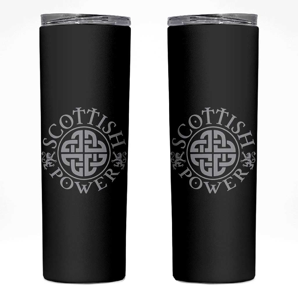 Scottish Power Celtic Knotwork Shield Emblem Skinny Tumbler Traditional Tribal Heritage Scottish Pride