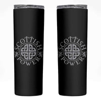 Scottish Power Celtic Knotwork Shield Emblem Skinny Tumbler Traditional Tribal Heritage Scottish Pride