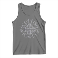 Scottish Power Celtic Knotwork Shield Emblem Tank Top Traditional Tribal Heritage Scottish Pride