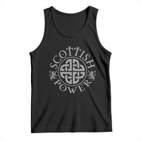 Scottish Power Celtic Knotwork Shield Emblem Tank Top Traditional Tribal Heritage Scottish Pride