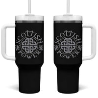 Scottish Power Celtic Knotwork Shield Emblem Tumbler With Handle Traditional Tribal Heritage Scottish Pride