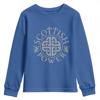 Scottish Power Celtic Knotwork Shield Emblem Youth Sweatshirt Traditional Tribal Heritage Scottish Pride