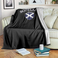 Scotland Football Distressed Shield Saltire Flag Throw Blanket Game Day Sports Soccer Fans