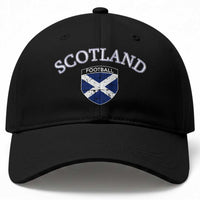 Scotland Football Distressed Shield Saltire Flag Baseball Cap Game Day Sports Soccer Fans