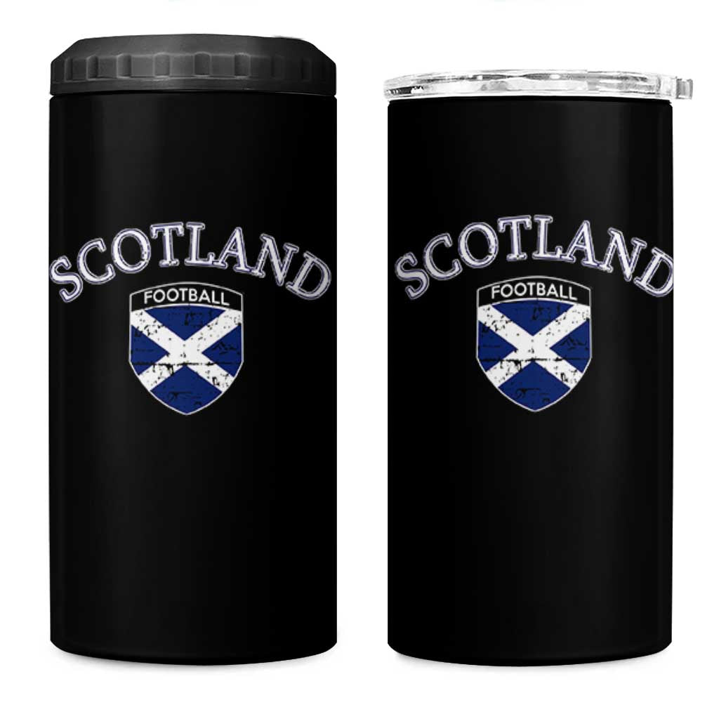 Scotland Football Distressed Shield Saltire Flag 4 in 1 Can Cooler Tumbler Game Day Sports Soccer Fans