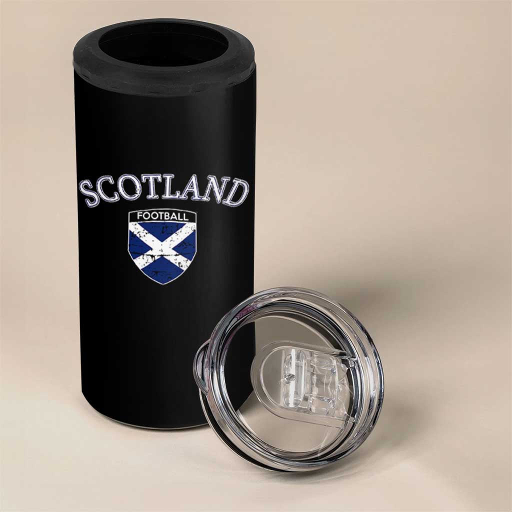 Scotland Football Distressed Shield Saltire Flag 4 in 1 Can Cooler Tumbler Game Day Sports Soccer Fans