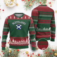 Scotland Football Distressed Shield Saltire Flag Ugly Christmas Sweater Game Day Sports Soccer Fans