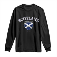 Scotland Football Distressed Shield Saltire Flag Long Sleeve Shirt Game Day Sports Soccer Fans