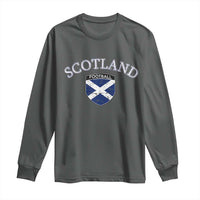 Scotland Football Distressed Shield Saltire Flag Long Sleeve Shirt Game Day Sports Soccer Fans