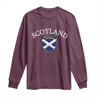 Scotland Football Distressed Shield Saltire Flag Long Sleeve Shirt Game Day Sports Soccer Fans