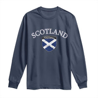 Scotland Football Distressed Shield Saltire Flag Long Sleeve Shirt Game Day Sports Soccer Fans
