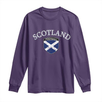 Scotland Football Distressed Shield Saltire Flag Long Sleeve Shirt Game Day Sports Soccer Fans
