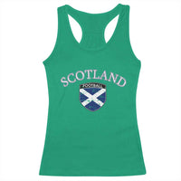 Scotland Football Distressed Shield Saltire Flag Racerback Tank Top Game Day Sports Soccer Fans
