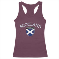 Scotland Football Distressed Shield Saltire Flag Racerback Tank Top Game Day Sports Soccer Fans