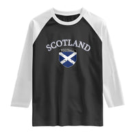 Scotland Football Distressed Shield Saltire Flag Raglan Shirt Game Day Sports Soccer Fans