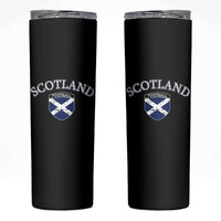 Scotland Football Distressed Shield Saltire Flag Skinny Tumbler Game Day Sports Soccer Fans