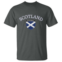 Scotland Football Distressed Shield Saltire Flag T Shirt Game Day Sports Soccer Fans