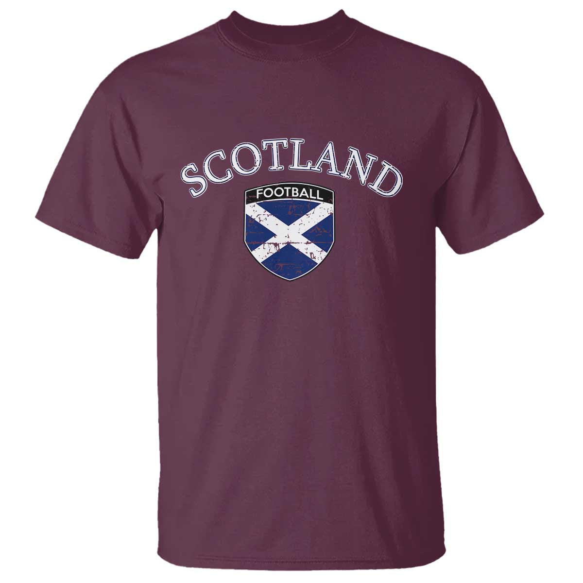 Scotland Football Distressed Shield Saltire Flag T Shirt Game Day Sports Soccer Fans