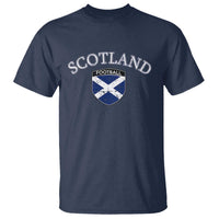 Scotland Football Distressed Shield Saltire Flag T Shirt Game Day Sports Soccer Fans