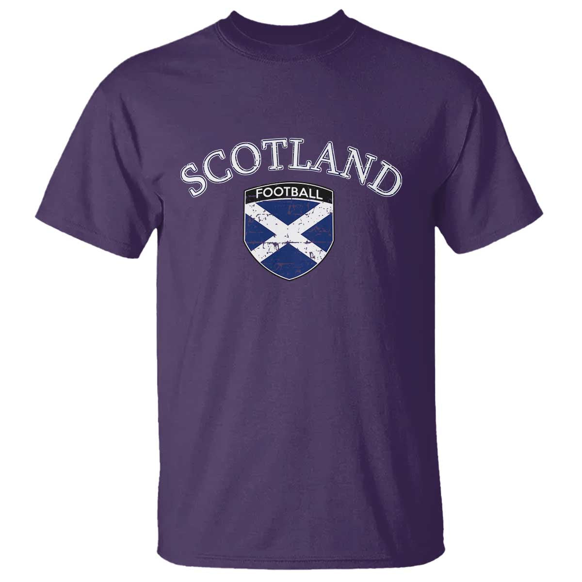Scotland Football Distressed Shield Saltire Flag T Shirt Game Day Sports Soccer Fans